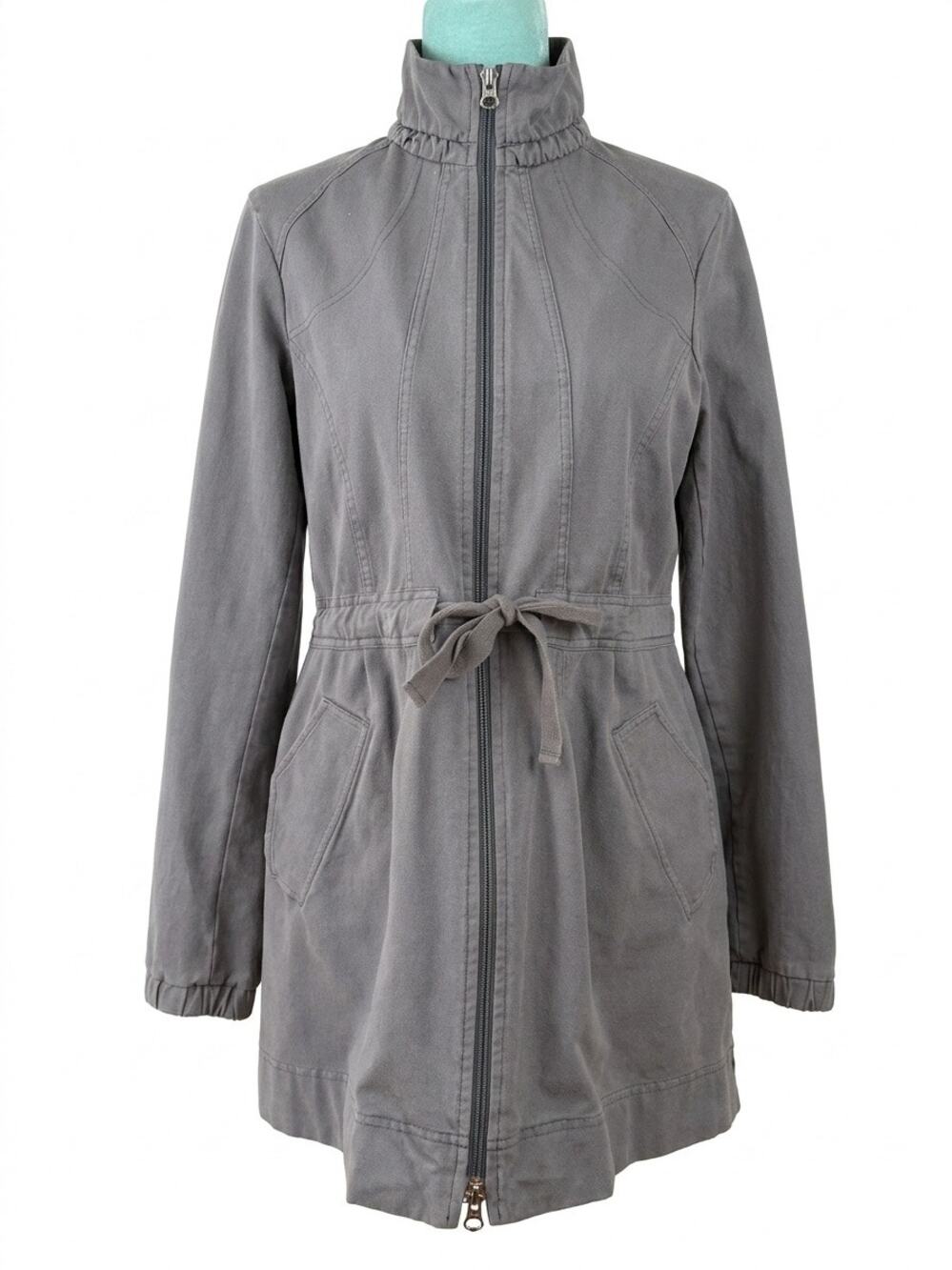 Neon Buddha Grey Utility Parka Jacket | Lagenlook Artsy Cinch Waist Tunic